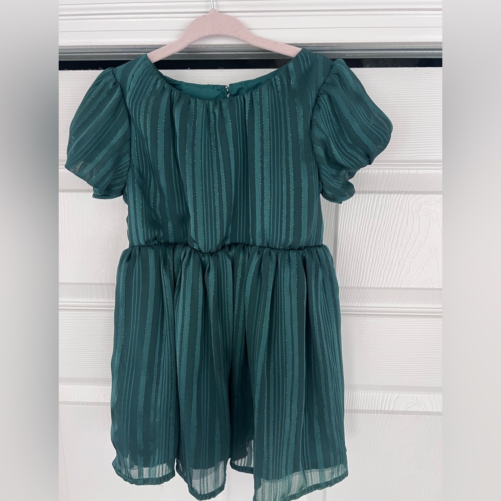 Girls emerald green dress